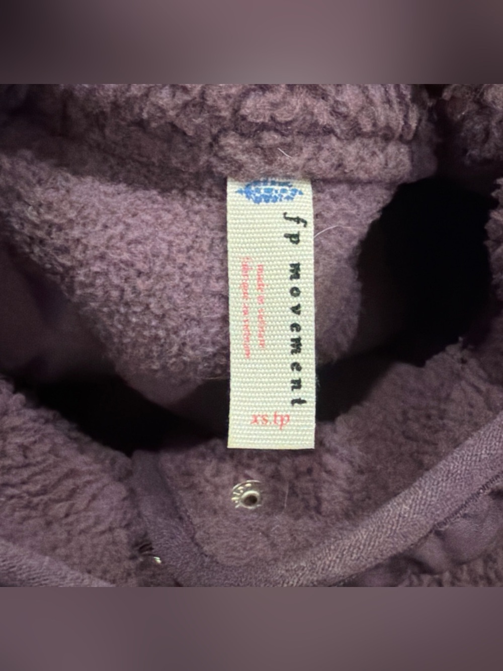 FP Movement Free People Hit The Slopes Fleece Jacket XSmall Purple Teddy Snap - Picture 4 of 7